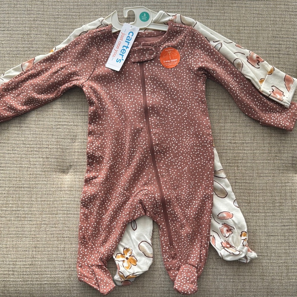 Carter's Brown and Cream Cozy Footie One Piece